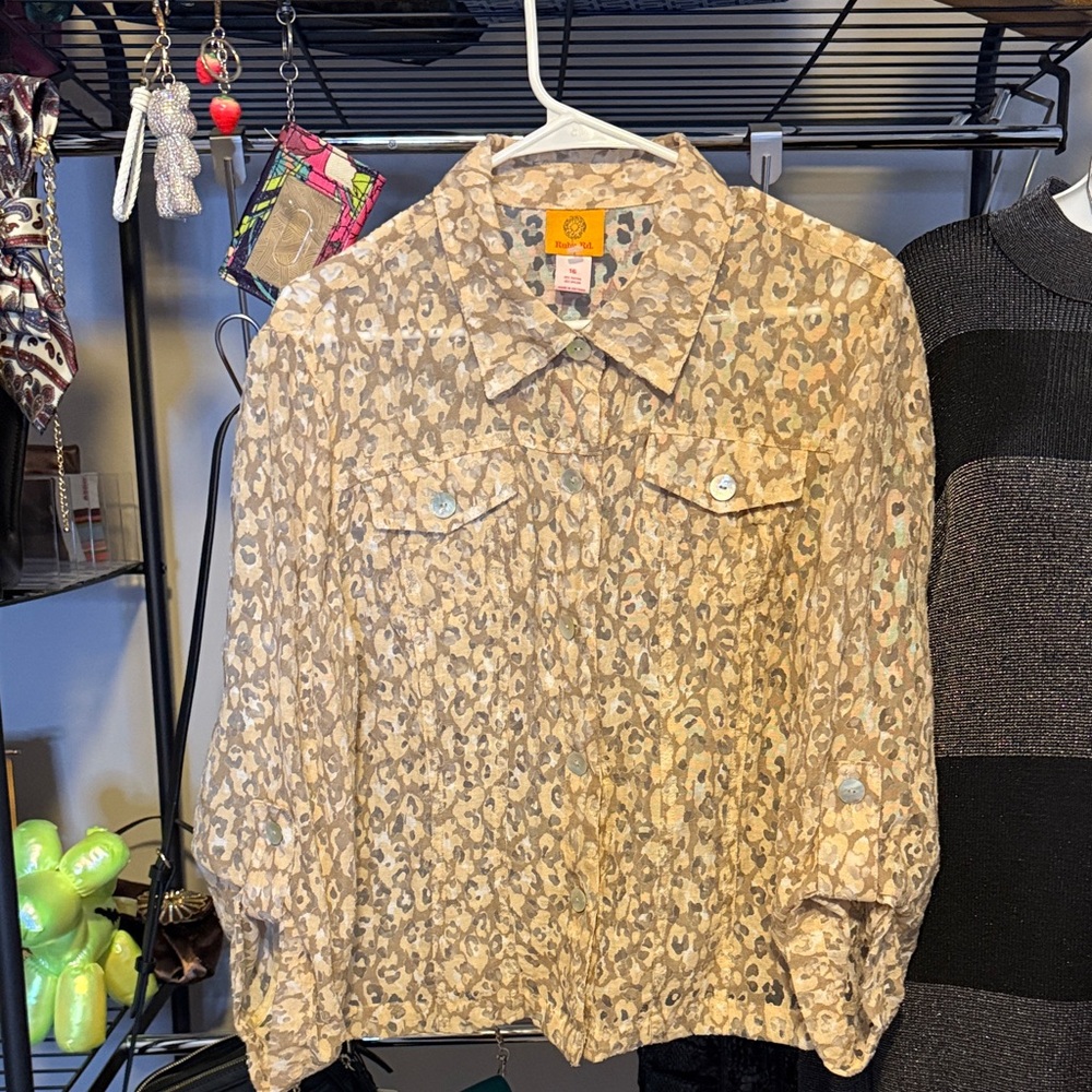 Ruby Rd. Tan and Brown Men's Shirt Jacket